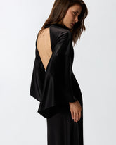 Abito lungo fluido in satin - | Pinko