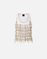 Top con strass y cadenas joya - | Pinko