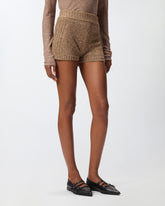 Shorts a vita alta in maglia - | Pinko