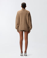 Cardigan en tissu bouclette à strass - | Pinko