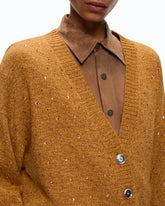 Cardigan in misto lana full strass - | Pinko
