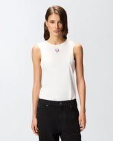 Camiseta sin mangas bordado corazón - | Pinko