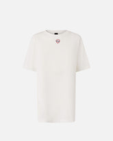 Camiseta larga holgada con estampado y bordado - | Pinko