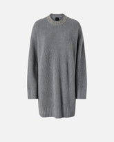 Abito in maglia con collo strass - | Pinko