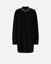 Abito in maglia con collo strass - | Pinko