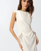 Fitted dress with jewel embroidery - | Pinko