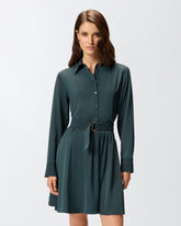 Abito corto in tessuto fluido - | Pinko