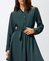 Abito corto in tessuto fluido - | Pinko