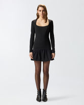Mini dress with square neckline - | Pinko
