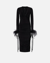 Abito con drappeggio e scollo a V - | Pinko