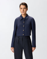 Chaqueta corta de tejido técnico en punto roma - | Pinko