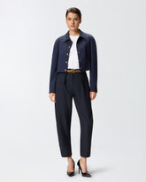 Short full Milano-knit technical fabric jacket - | Pinko