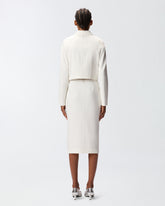 Short full Milano-knit technical fabric jacket - | Pinko