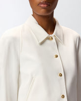 Short full Milano-knit technical fabric jacket - | Pinko