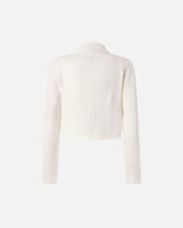 Short full Milano-knit technical fabric jacket - | Pinko