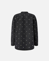 Blusa de denim oscuro con ojales - | Pinko