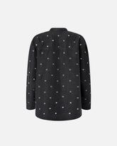 Blusa in denim scuro con occhielli - | Pinko