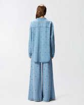 Blusa in denim con occhielli - | Pinko