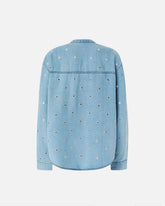 Blusa in denim con occhielli - | Pinko