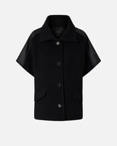 Cloth cape with high neck - | Pinko