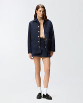 Minifalda cruzada de bouclé de algodón y lana - | Pinko