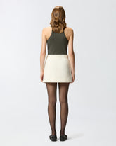 Mini-jupe portefeuille en laine bouclette mélangée - | Pinko