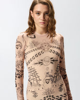 Abito in tulle stampato - | Pinko