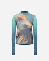 Maglia in tulle stampato - | Pinko