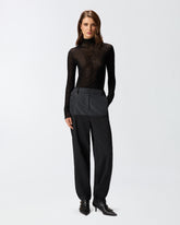 Pull ajusté à col montant et micro paillettes - | Pinko