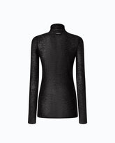 Pull ajusté à col montant et micro paillettes - | Pinko