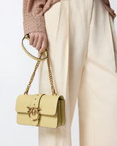 Love Bag One small crossbody bag in leather - Yellow | Pinko