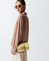 Love Bag One small crossbody bag in leather - Yellow | Pinko