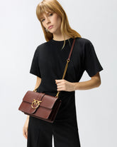 Borsa a mano media Love Bag One in pelle - Burgundy | Pinko