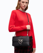 Średnia skórzana torebka do ręki Love Bag One - Czarny | Pinko