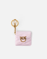 Pikowane etui AirPods z błyszczącej skóry z logo Love Birds - | Pinko