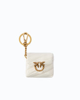 Etui für AirPods Love Bag Puff aus glänzendem Leder - Weiß | Pinko