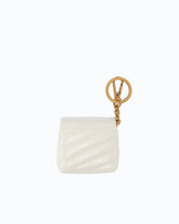 Etui für AirPods Love Bag Puff aus glänzendem Leder - Weiß | Pinko