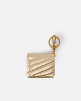 Pikowane etui AirPods z błyszczącej skóry z logo Love Birds - | Pinko