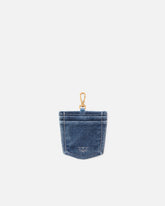 Breloque porte-cartes en forme de poche en denim - | Pinko