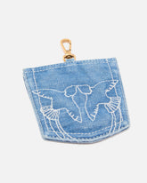 Breloque porte-cartes en forme de poche en denim - | Pinko