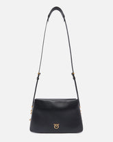 Mini One, Two, Three Bag in leather with shoulder strap - Black | Pinko