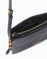Mini One, Two, Three Bag in leather with shoulder strap - Black | Pinko