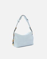 Saddle suede small shoulder bag - Light Blue | Pinko