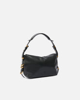 Petit sac porté épaule Saddle Bag en cuir - Noir | Pinko