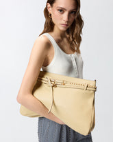 Große Schultertasche Belt Bag Big aus Leder - Gelb | Pinko