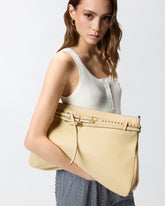 Große Schultertasche Belt Bag Big aus Leder - Gelb | Pinko