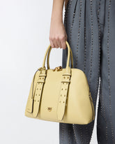 Escape Bag medium leather handbag - Yellow | Pinko