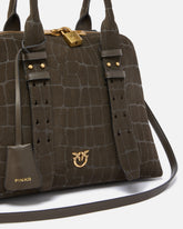 Borsa a mano piccola Escape Bag in pelle stampa coccodrillo - | Pinko