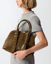 Borsa a mano piccola Escape Bag in pelle stampa coccodrillo - | Pinko