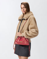 Small lather shoulder bag with drawstring - | Pinko